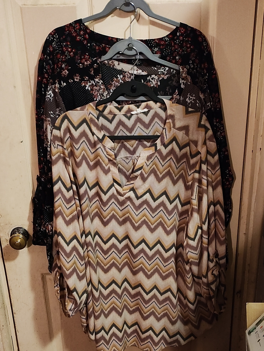 maurices set of 3 blouses.  3/4 inch roll up sleeve.